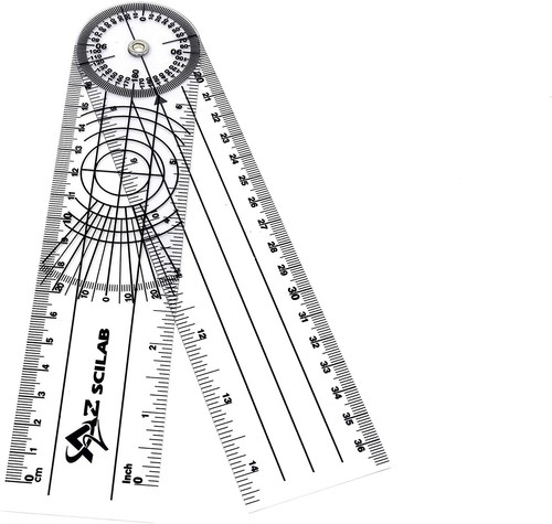 Plastic spinal goniometer - 8",